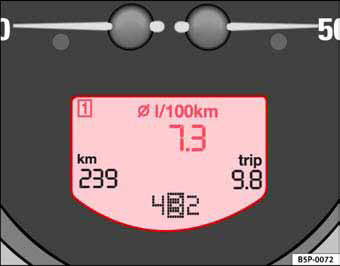 Fig. 39 Pantalla digital del cuadro de instrumentos: indicador consumo medio