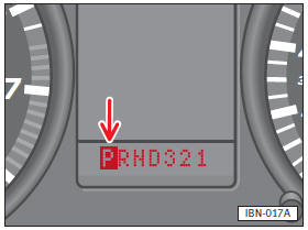 En el cuadro de instrumentos hay un display que indica la posición respectiva