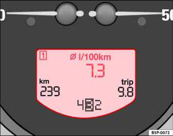 Fig. 41 Pantalla digital del cuadro de instrumentos: indicador consumo medio