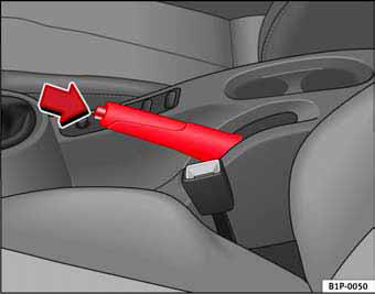 Fig. 121 Freno de mano entre los asientos delanteros
