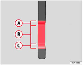 Fig. 137 Varilla de medición del nivel de aceite.